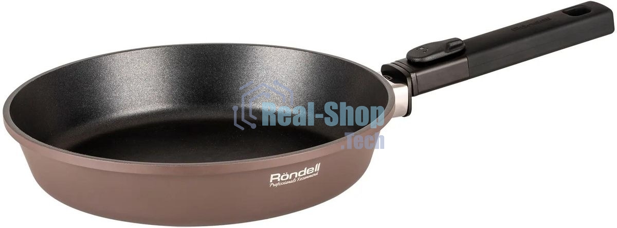 Сковорода Rondell Praline RDA-1565, 26см, съемная ручка, без крышки, коричневый