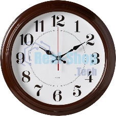 Часы настенные аналоговые Бюрократ WALLC-R85P D35см коричневый/белый