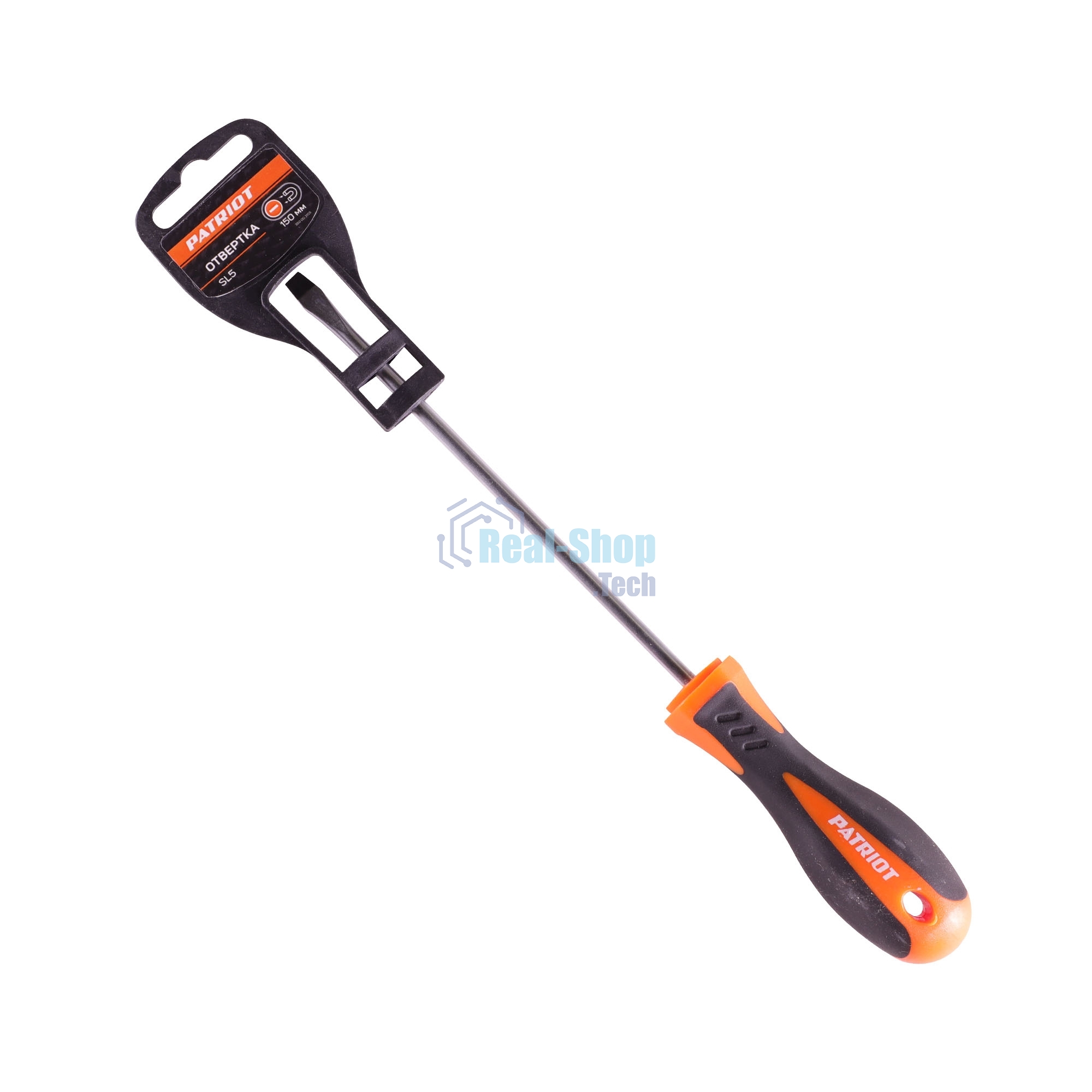 Отвертка Patriot SL5x150, CR-V, магнитная, двухкомпонентная рукоятка