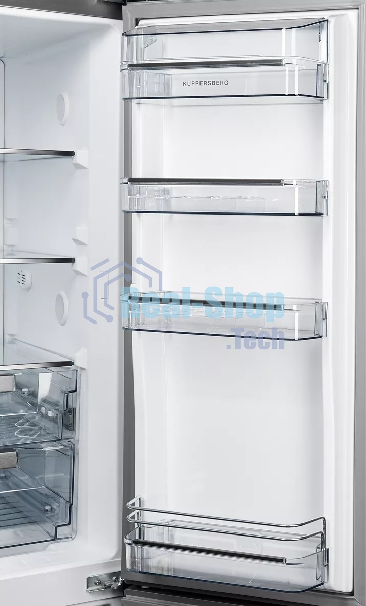 Холодильник Kuppersberg NMFV 18591 DX темный металл трехкамерный 390/170л морозилка снизу, No Frost, Side by Side