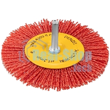 Щетка для дрели Denzel 100 мм, плоская, со шпилькой, нейлоновая щетина