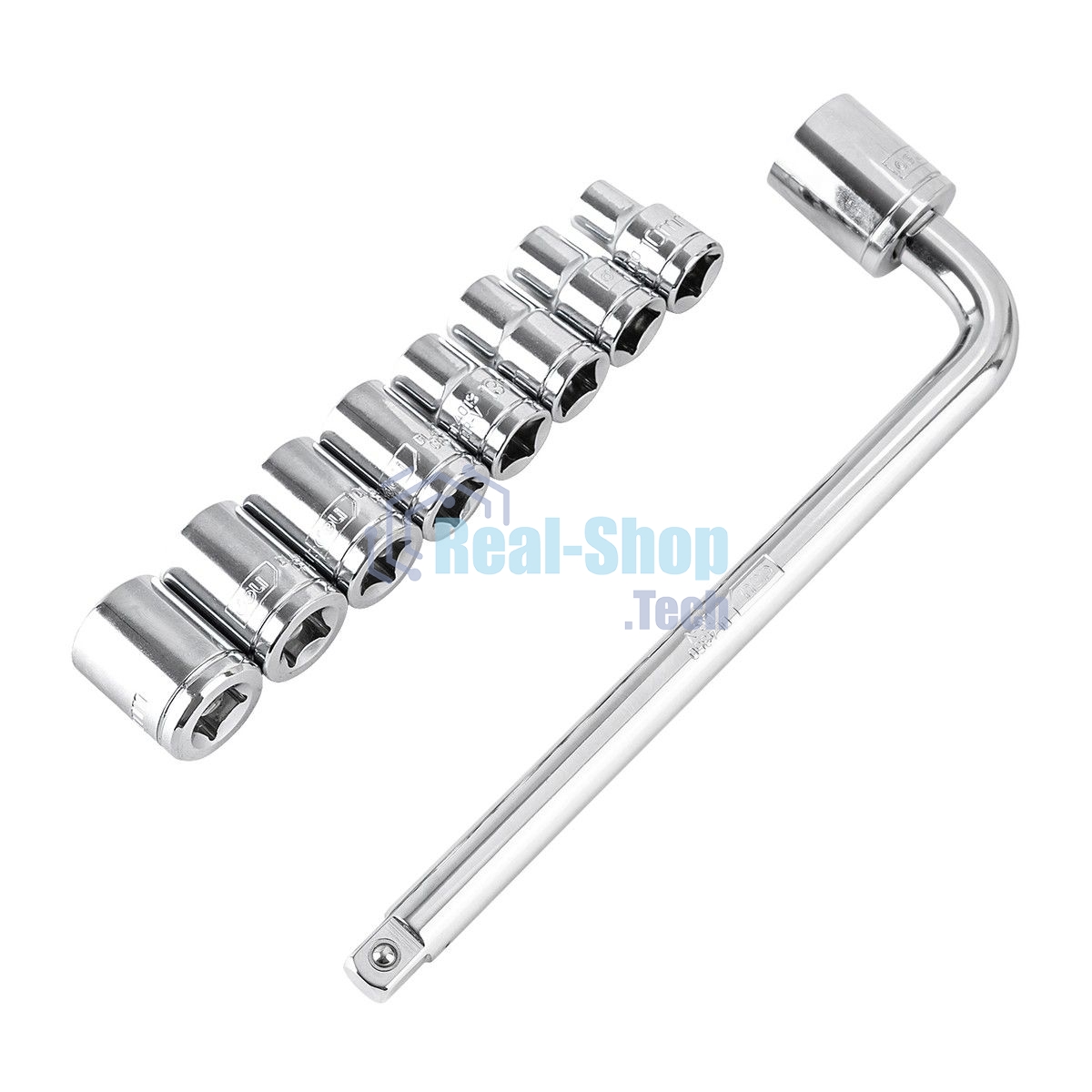 Набор торцевых ключей 10 шт Deli DL2010T Материал: 50BV30. Набор инструментов из 10 шт.:Головка серии 12,5 мм, 9 шт. (10, 12, 13, 14, 17, 19, 21, 22, 24 мм). Металлический кейс.