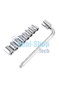 Набор торцевых ключей 10 шт Deli DL2010T Материал: 50BV30. Набор инструментов из 10 шт.:Головка серии 12,5 мм, 9 шт. (10, 12, 13, 14, 17, 19, 21, 22, 24 мм). Металлический кейс.