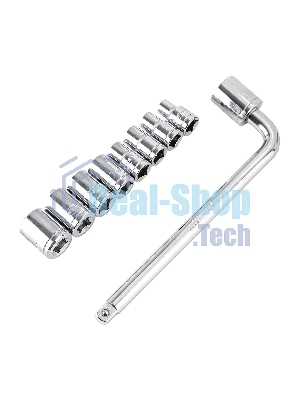 Набор торцевых ключей 10 шт Deli DL2010T Материал: 50BV30. Набор инструментов из 10 шт.:Головка серии 12,5 мм, 9 шт. (10, 12, 13, 14, 17, 19, 21, 22, 24 мм). Металлический кейс.