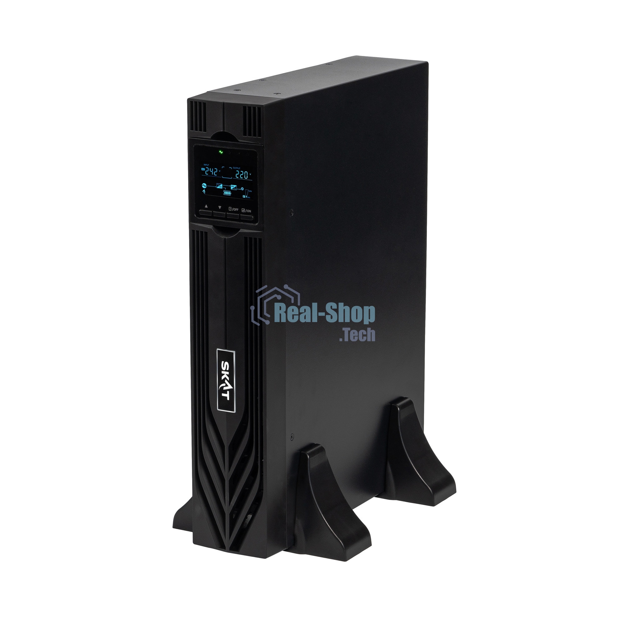Источник бесперебойного питания Бастион 8762 SKAT-UPS 1000-RACK-ON P3 - 1000 Вт, On-Line, синус, внешн. АКБ 24В, 2хSchuko