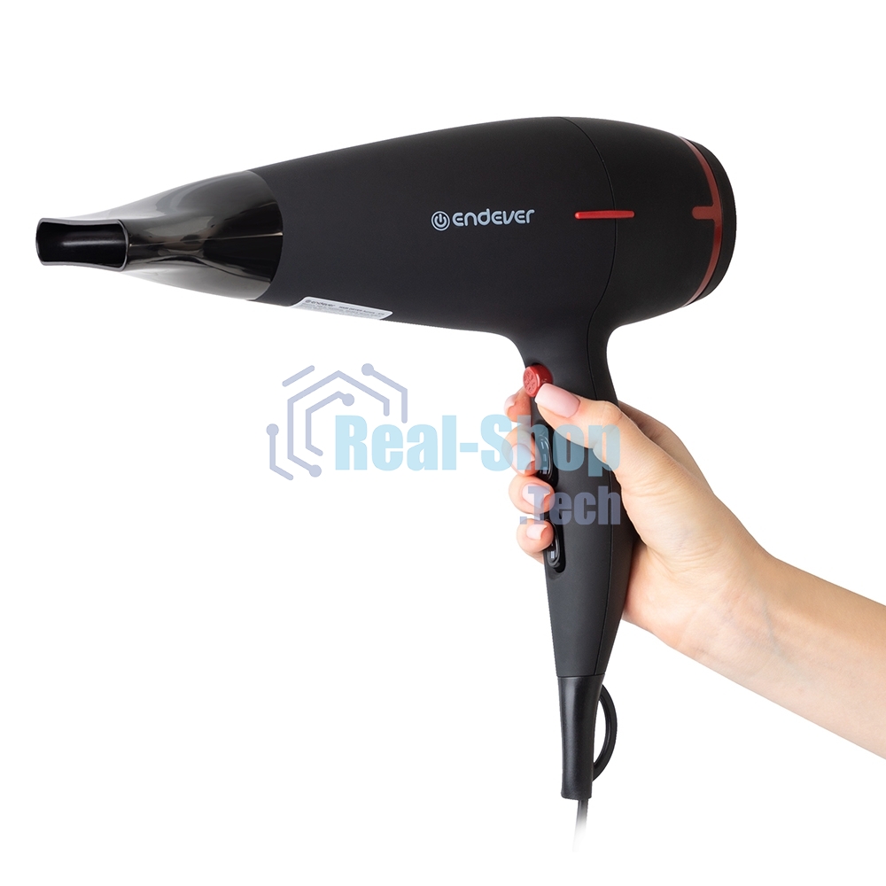 Фен Endever Aurora-472 черный, 2400 Вт, ионизация