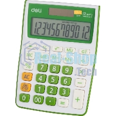 Калькулятор настольный Deli E1238/GRN зеленый 12-разр.
