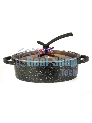 Сотейник Lara LR02-234 серия Orlean 28 см, 4.5 л, мрамор, Bronze, капсульное индукционное дно, крышка