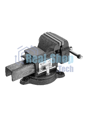 Тиски слесарные Denzel BVH-100 100 мм, поворотные, стальная направляющая, с наковальней