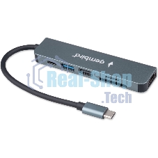 USB-концентратор Gembird UHB-D9, USB Type-C, PD100W, SD/TF, USB 2.0, HDMI, USB Type-C