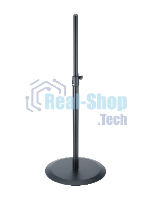 Стойка для акустической системы K&M 26750-022-55 компактная конструкция, высота от 930 до 1430 мм, диаметр трубы 35 мм, круглое основание, материал - сталь, цвет черный