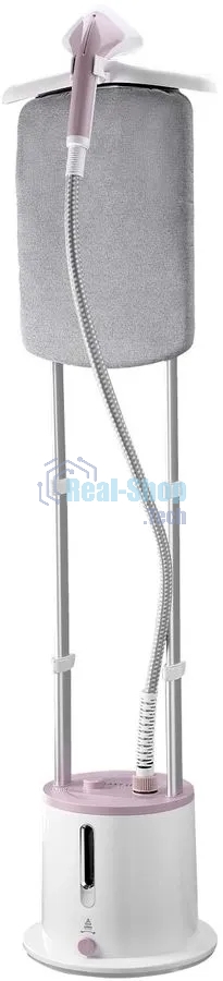 Отпариватель Galaxy Line GL 6216, белый с розовым, стационарный, 2200 Вт, объем контейнера для воды 1,7 л, 3 режима отпаривания