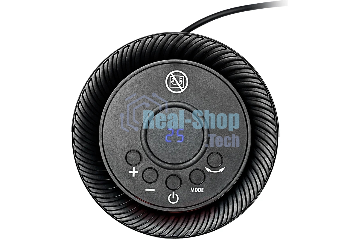 Тепловентилятор керамический Denzel DTFC-1200, черный, 600/1200 Вт, 12 м2, 3 режима, термостат