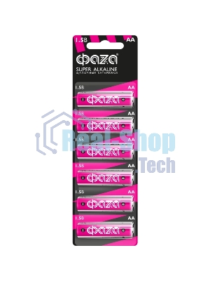 Элемент питания LR 6 (AA) ФАZА Super Alkaline блистер, 6 шт.