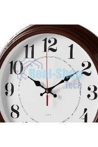 Часы настенные аналоговые Бюрократ WALLC-R85P D35см коричневый/белый