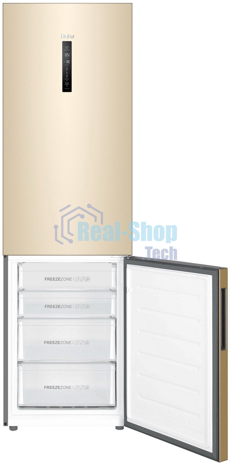 Холодильник Haier C4F640CGGU1 золотистый двухкамерный 285/115л морозилка снизу, No Frost