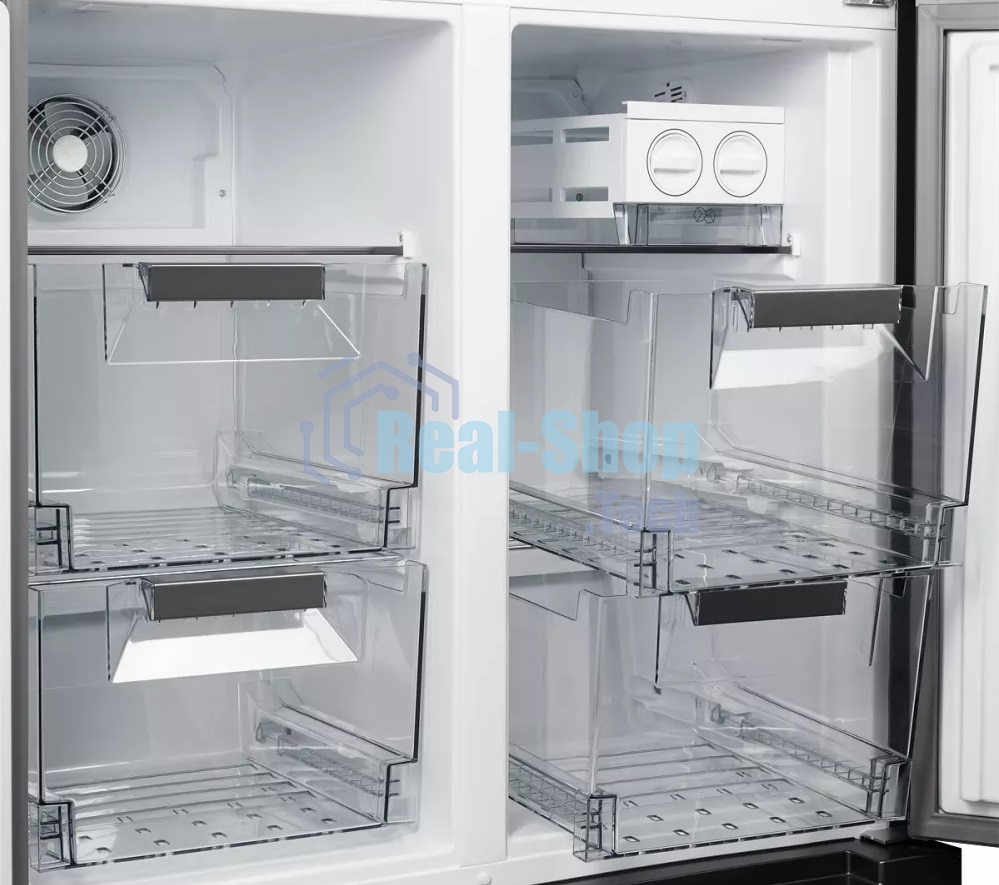 Холодильник Kuppersberg NMFV 18591 DX темный металл трехкамерный 390/170л морозилка снизу, No Frost, Side by Side