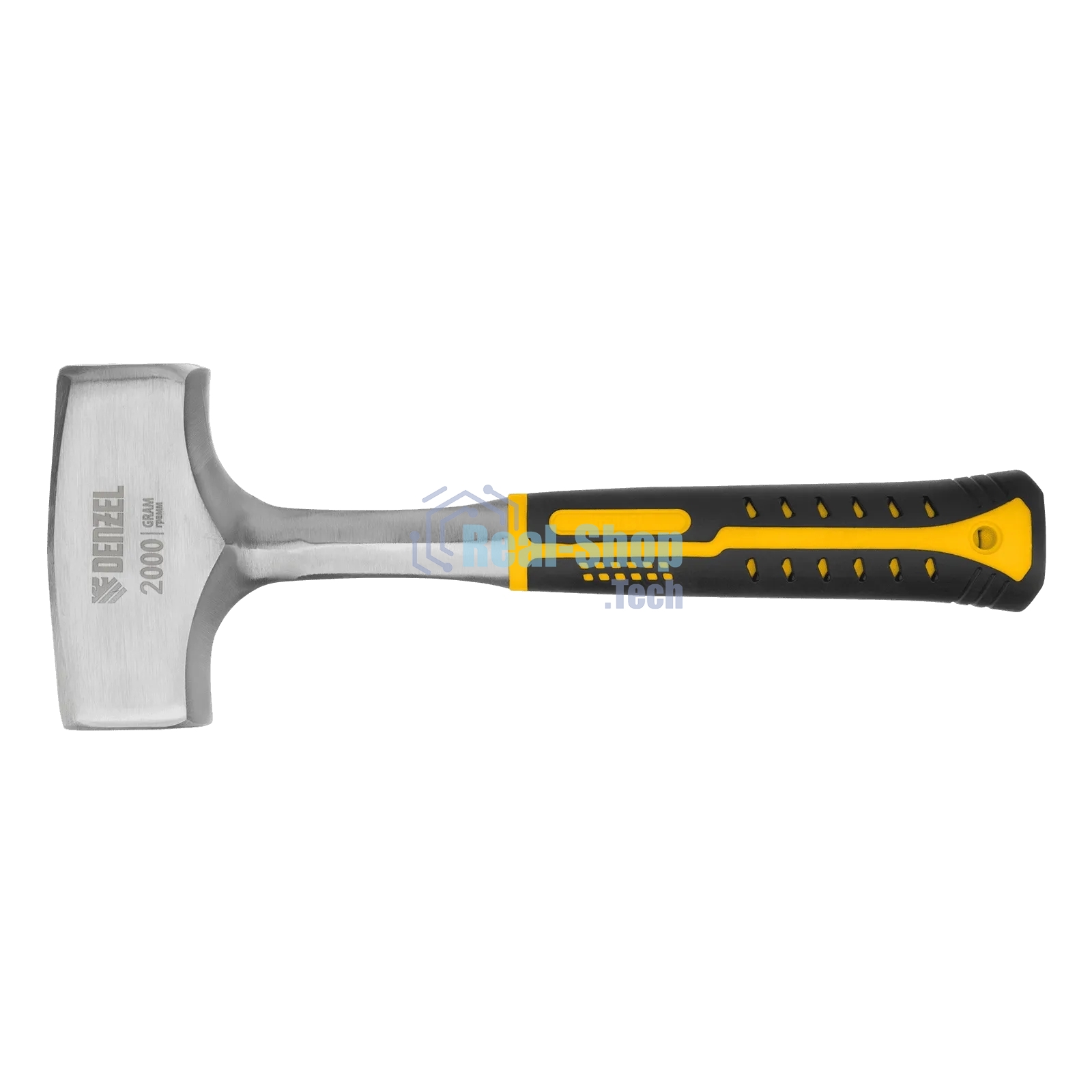 Кувалда Denzel 2 кг, цельнометаллическая, двухкомпонентная рукоятка