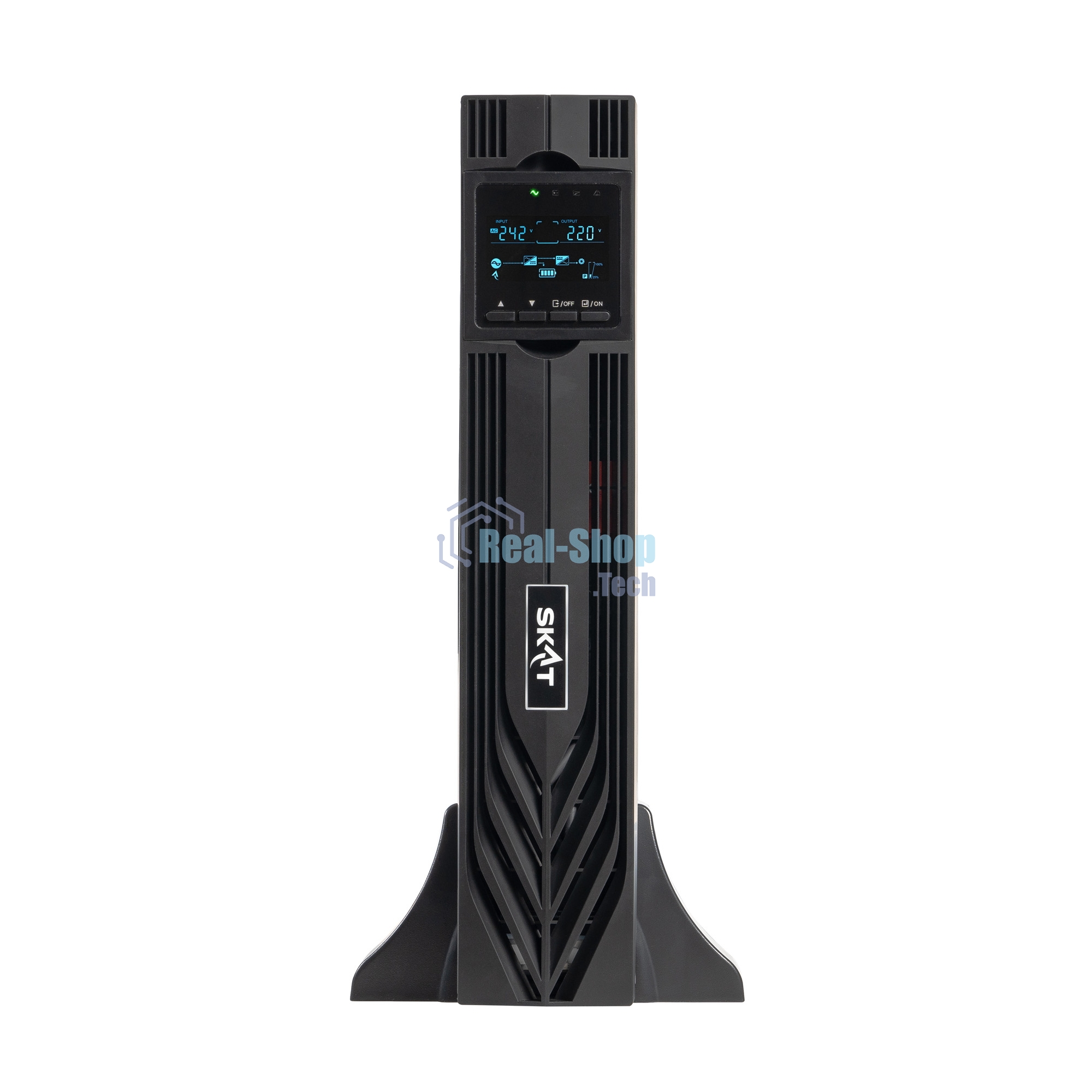 Источник бесперебойного питания Бастион 8762 SKAT-UPS 1000-RACK-ON P3 - 1000 Вт, On-Line, синус, внешн. АКБ 24В, 2хSchuko