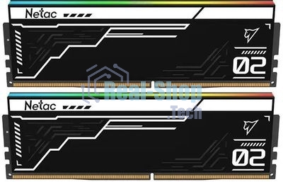 Оперативная память Netac Shadow II RGB, DDR5, 32GB (2x16GB), 7600 MHz, CL36, с радиатором, чёрный, RGB