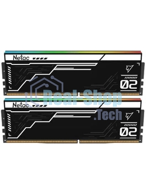 Оперативная память Netac Shadow II RGB, DDR5, 32GB (2x16GB), 7600 MHz, CL36, с радиатором, чёрный, RGB