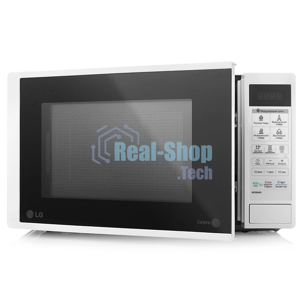Микроволновая печь LG MS20R42D белый, 20 л, 700 Вт, переключатели - сенсор