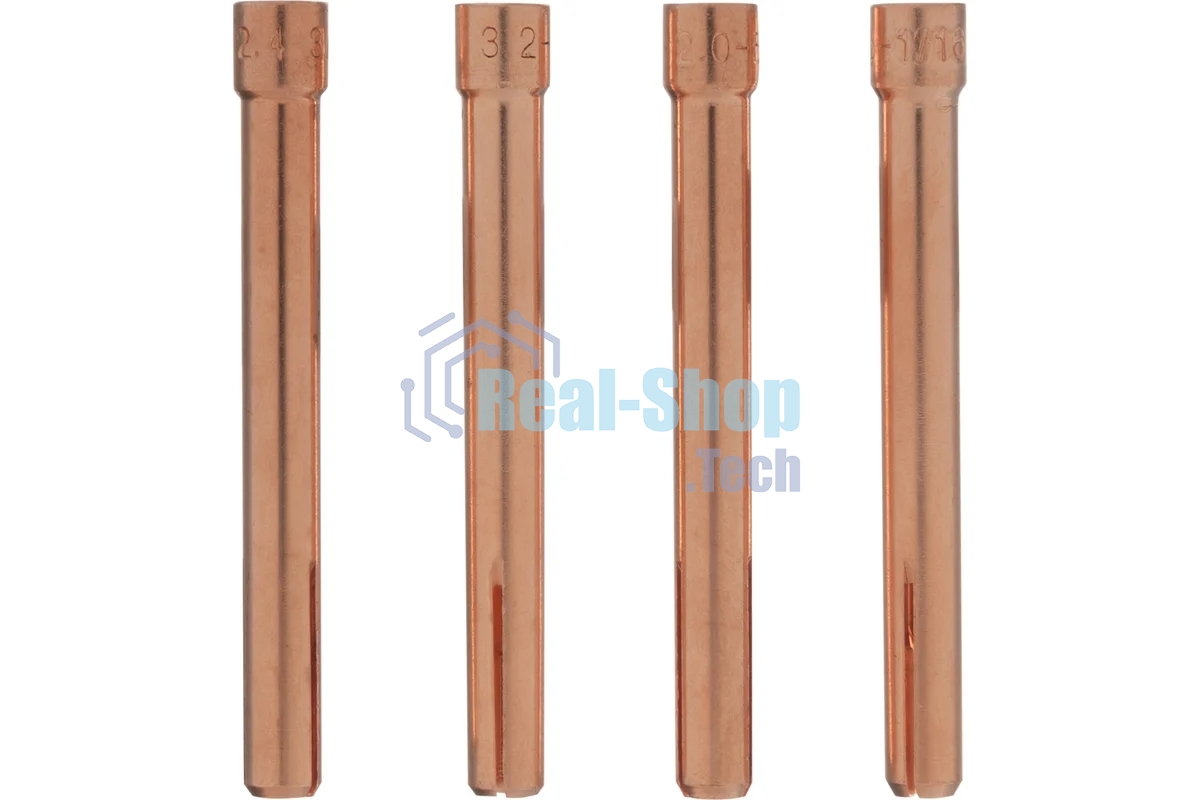 Набор цанг для электрода Denzel 1,6мм, 2,0мм, 2,4мм, 3,2 мм