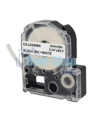 Картридж ленточный Cactus CS-LK2WBN черный, 6мм, 9м для Epson LW300/LW400/LW700/LW600P/LW1000P/K400/Z700/Z900