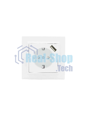 Розетка EKF Минск ERR16-028-100-USB 1-местная СП с/з с защитными шторками 16А белая с USB 1А