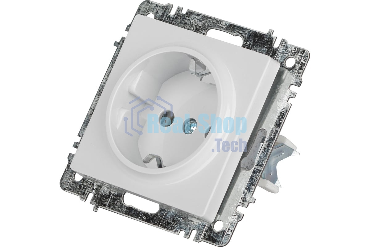 Розетка Intro Accent 6-202-01 2P+E Schuko 16А-250В IP20 СУ AL/CU белый Б0063678