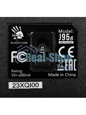 Мышь проводная A4Tech Bloody J95s черный, 8000 dpi, USB, кнопки - 9