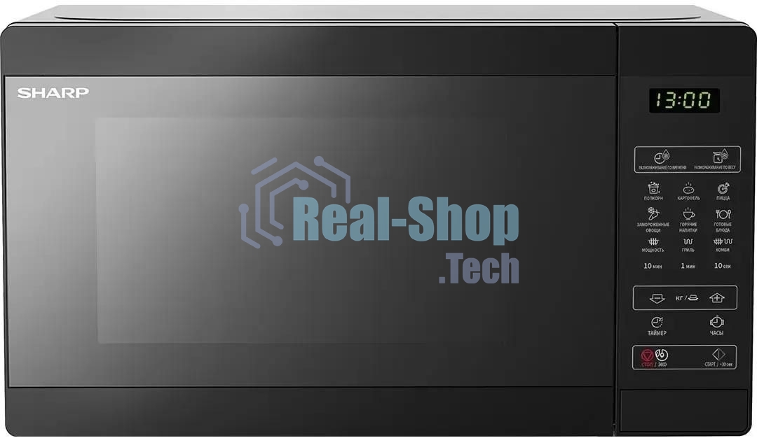 Микроволновая печь Sharp R-6800RK черный, 20 л, 800 Вт, переключатели - сенсор
