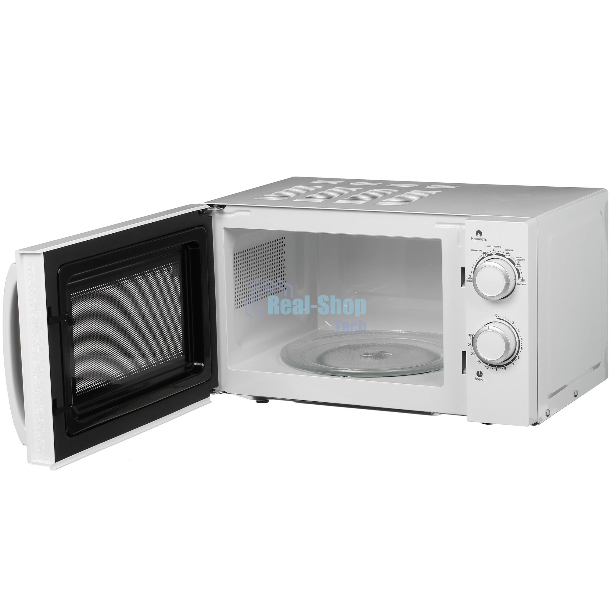 Микроволновая печь Kraft KF20MW7W-102M белый, 20 л, 700 Вт, переключатели - поворотный механизм