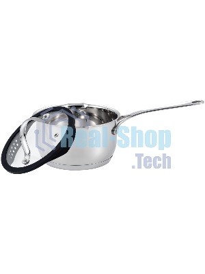 Ковш MAUNFELD ORIANA MF18RN01SP из нержавеющей стали со стеклянной крышкой, 16 см, 1,8 л