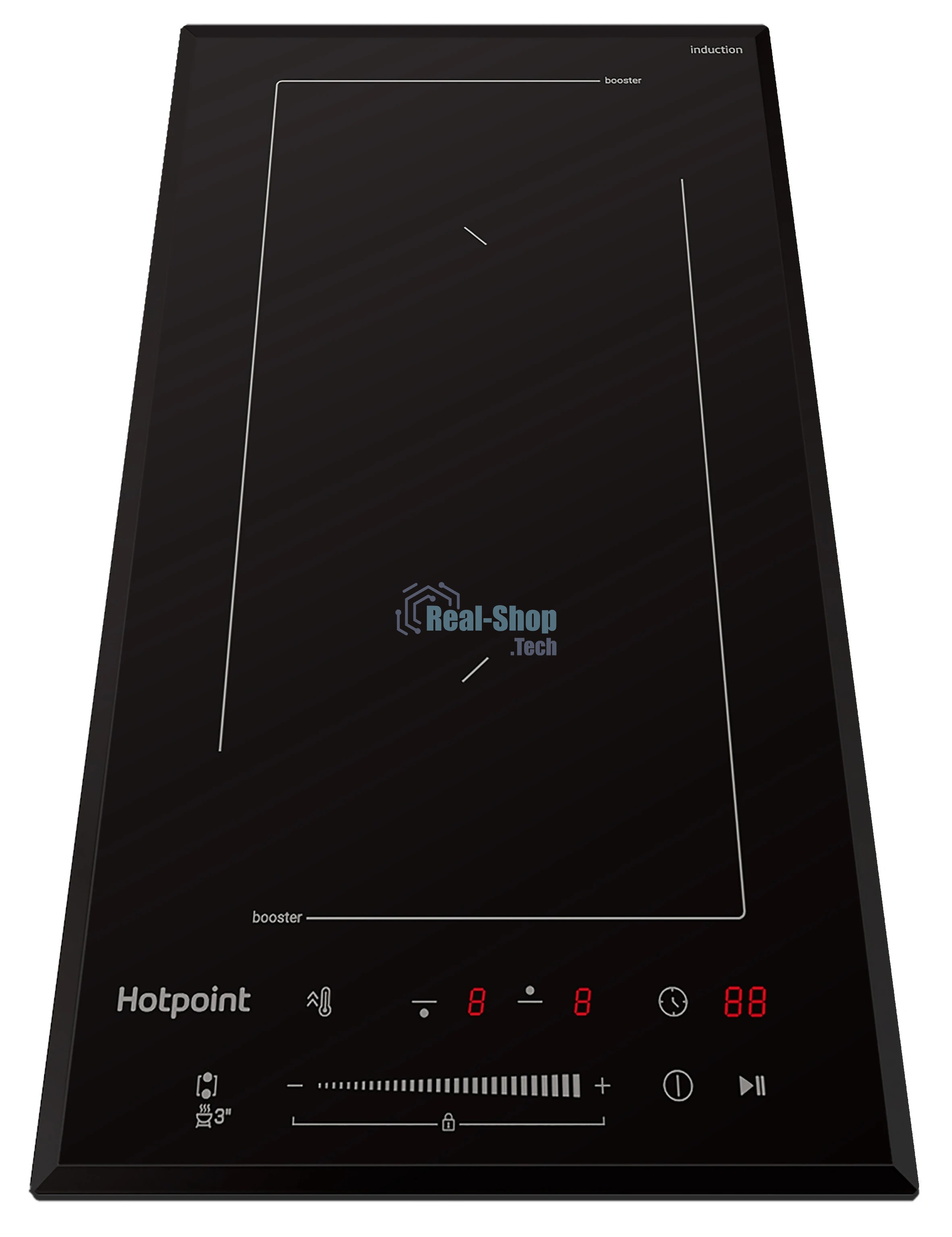 Индукционная варочная поверхность Hotpoint HS 1430 BA, 2 конфорки, с зоной расширения, стеклокерамика, 3500 Вт