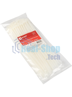 Хомут кабельный 4.8х250 нейл. бел. (уп. 100 шт) EKF plc-c-4.8x250