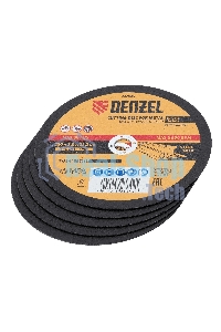 Круг отрезной по металлу Denzel 230 х 2,0 х 22,2 мм, A36TBF, в метал. банке, 5 шт.