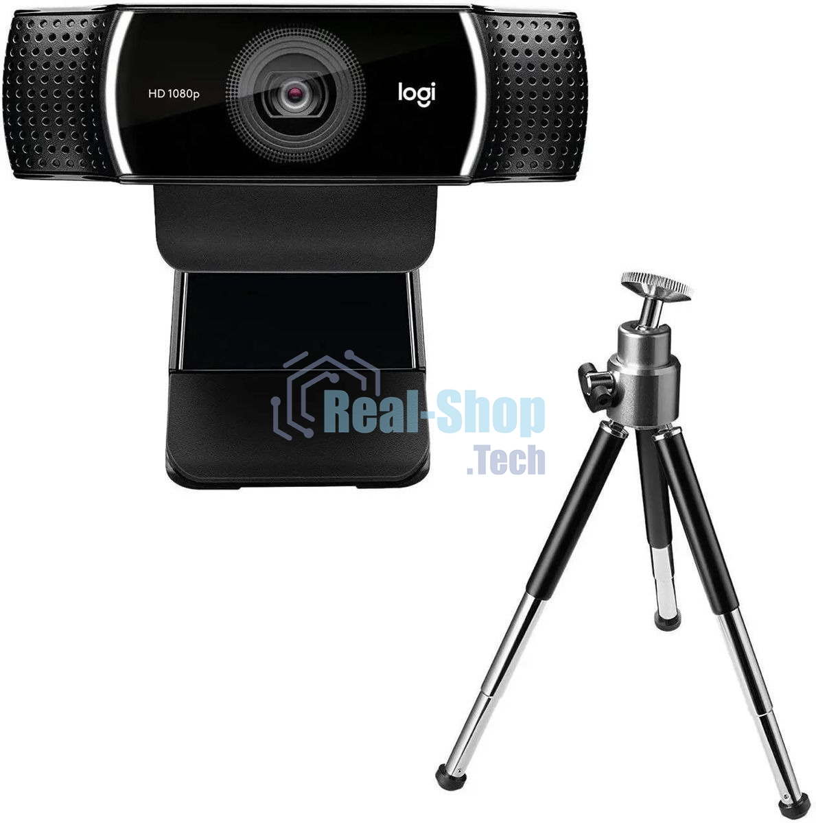 Веб-камера Logitech C922 Pro Stream 1920x1080, 30 кадр/с, USB Type-A, микрофон (2 шт, шумоподавление), автоматическая фокусировка, автоосвещение, универсальное крепление