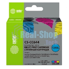 Картридж струйный Cactus CS-CC644 №121XL трехцветный (18 мл.) для HP DJ D1663/D2500/D2563/D2663/D5563/F2423/F2493/F4213/F4275/F4280/F4283/F4583/PS C4683/C4783