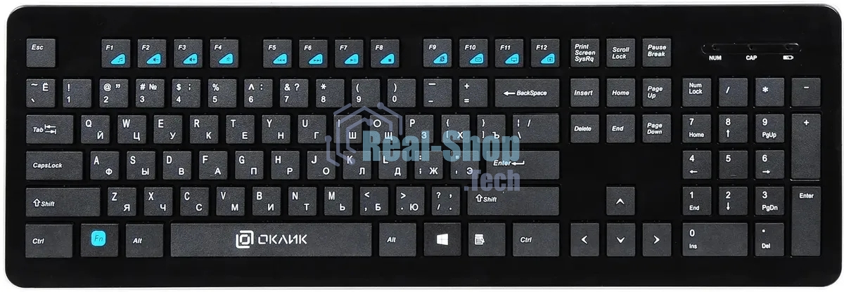 Клавиатура беспроводная Oklick 870S, USB, Радиоканал, черный