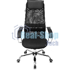 Кресло руководителя Бюрократ CH-607SL TW-01 Neo Black черный, сетка/ткань с подголов. на колес. металл хром