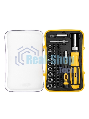 Набор прецизионных отвертокDeli DL3565 65 предметов Материал бит Cr-v. Пластиковый кейс.