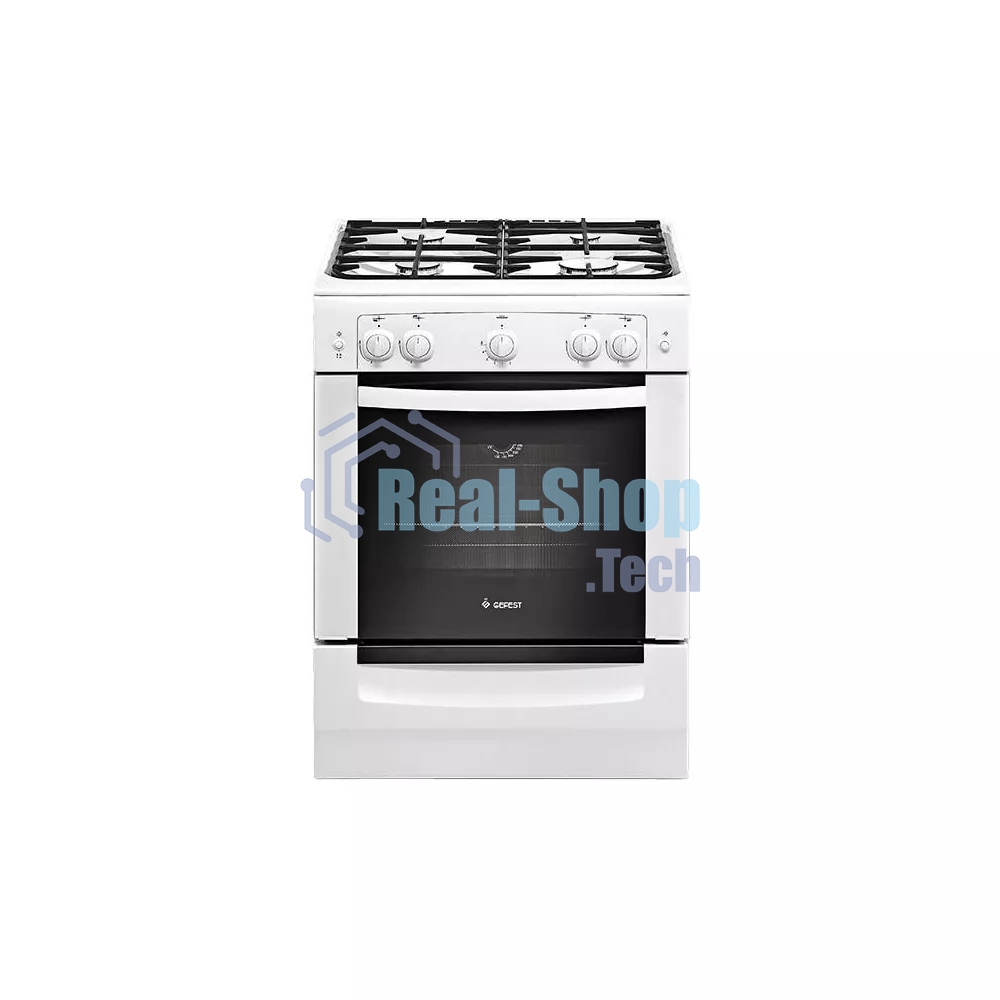 Плита газовая Gefest ПГ 6100-01 белый, конфорок 4 шт, духовка 52 л, 60 см x 85 см x 60 см