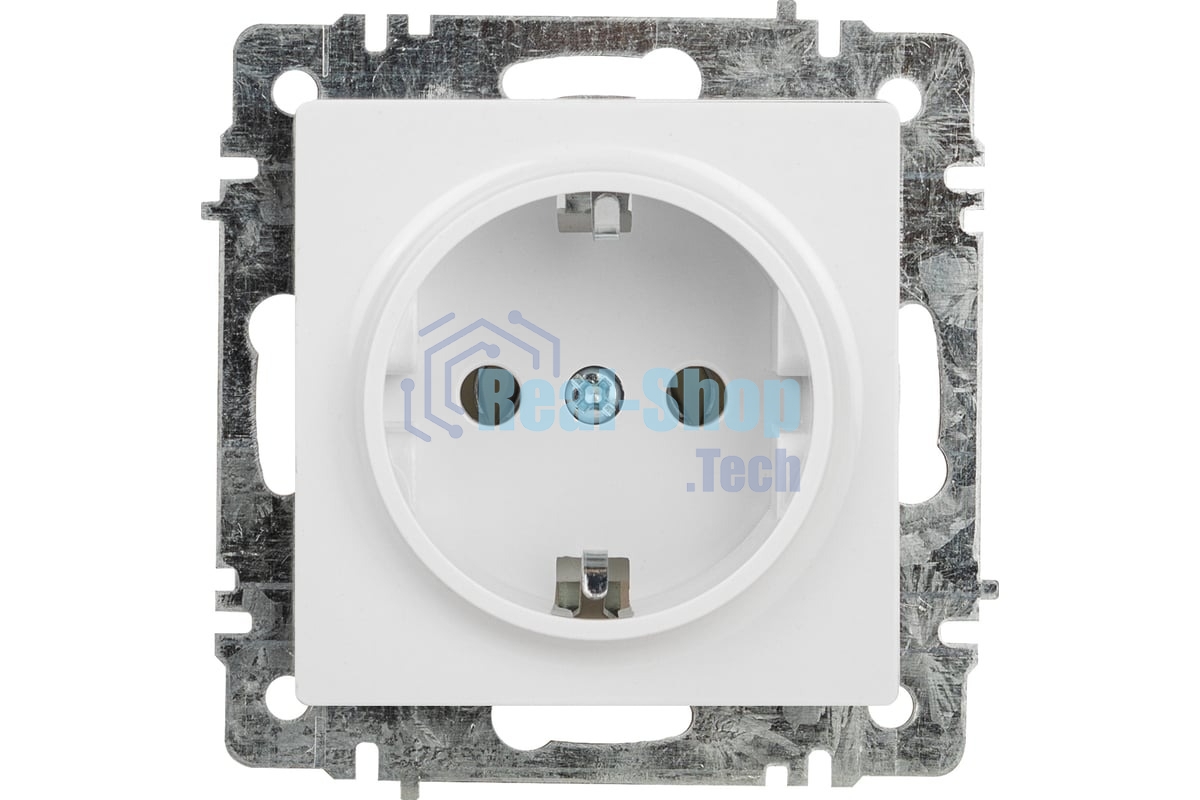 Розетка Intro Accent 6-202-01 2P+E Schuko 16А-250В IP20 СУ AL/CU белый Б0063678
