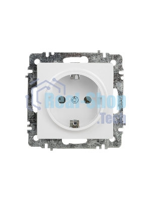 Розетка Intro Accent 6-202-01 2P+E Schuko 16А-250В IP20 СУ AL/CU белый Б0063678