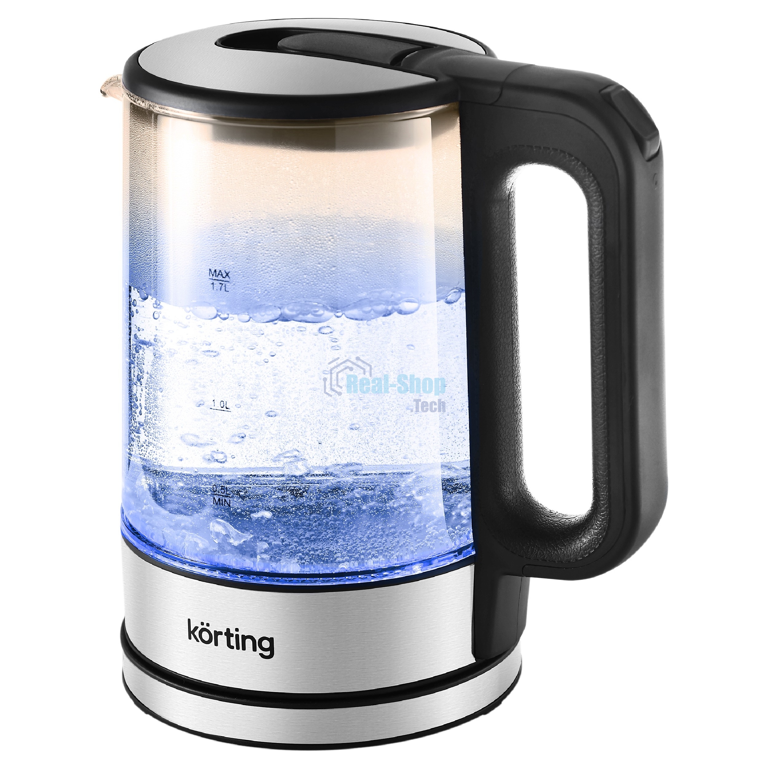 Чайник электрический Korting KWK 0903 G объем 1.7 л, материал: стекло, механическое управление, фильтр от накипи, 5 температурных режимов, автоотключение, поддержание температуры
