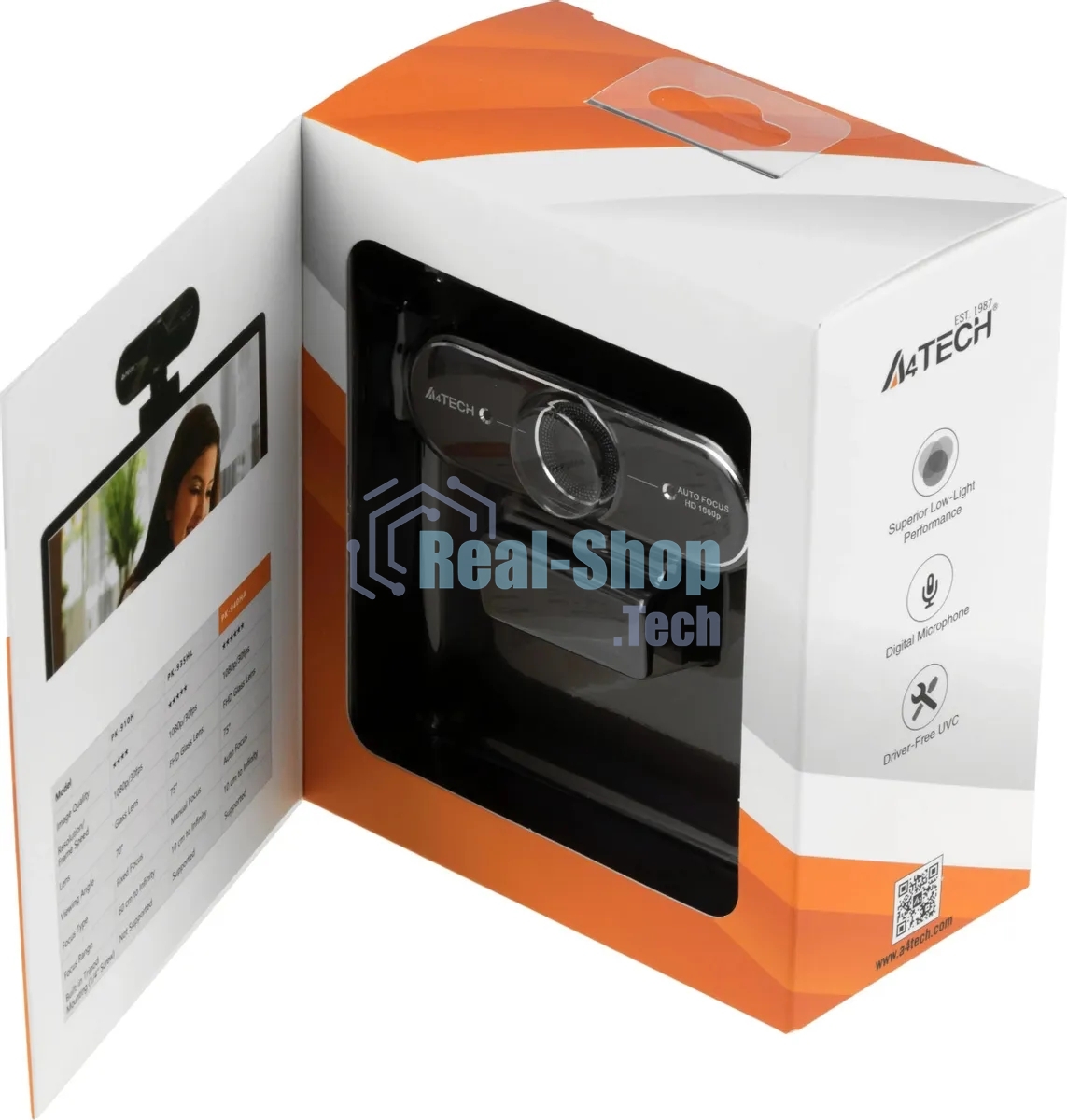 Веб-камера A4Tech PK-940HA черный 2Mpix (1920x1080) USB2.0 с микрофоном