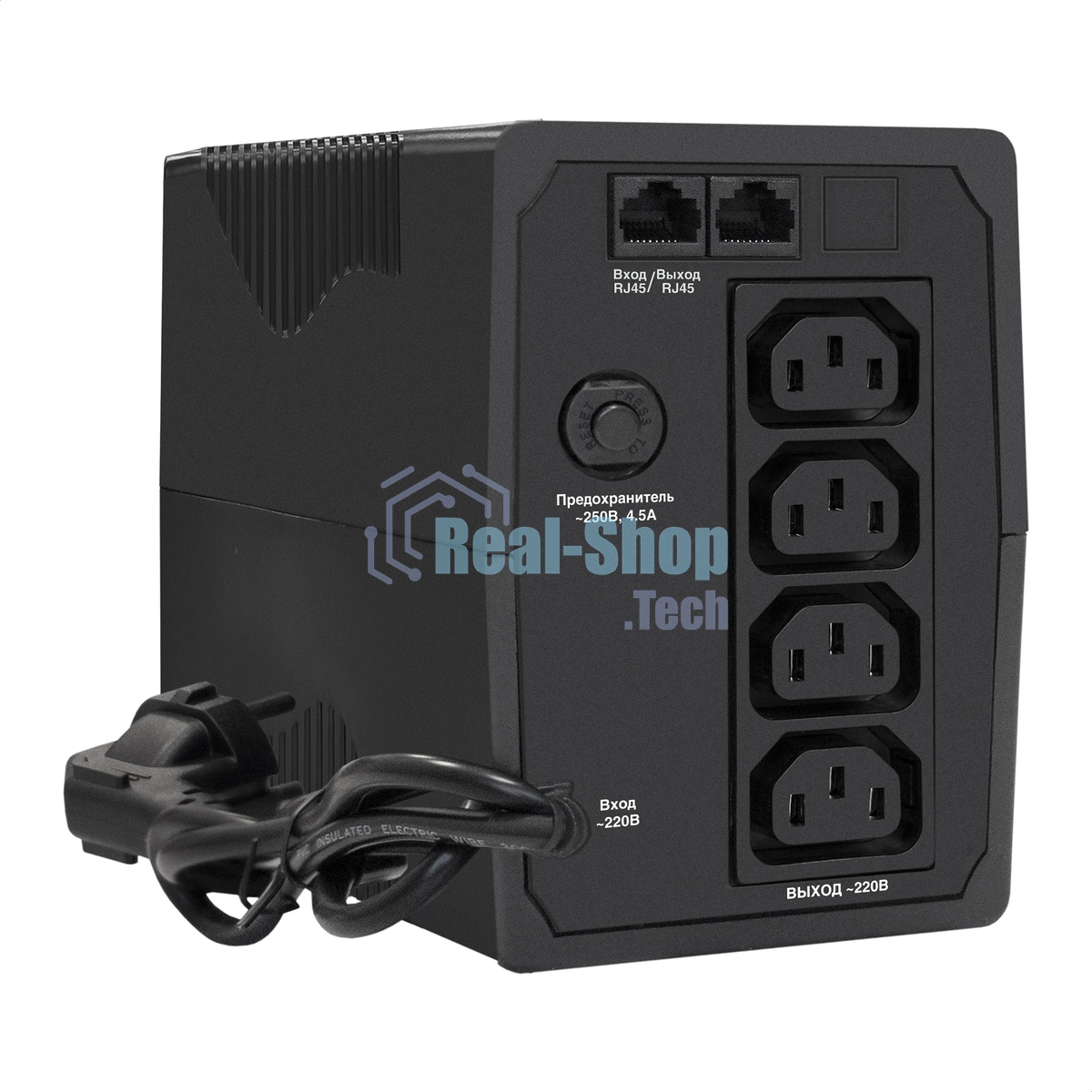 Источник бесперебойного питания ExeGate EP285473RUS Power Back BNB-850.LED.AVR.C13.RJ 850VA/480W, LED, AVR,4*IEC-C13, RJ45/11, черный