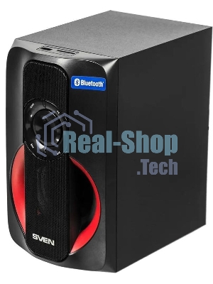 Колонки SVEN AC MS -304, черный Акустическая система, беспроводная передача сигнала по Bluetooth, суммарная мощность (RMS), Вт - 40, выходная мощность (RMS), Вт - сабвуфер: 20, сателлиты: 20 (2 х10), частотный диапазон, Гц - сабвуфер: 40 – 150, сателлиты: 150 – 20 000, размеры динамиков, мм - сабвуфер: O 128, воспроизведение с USB flash и SD card памяти, встроенное FM-радио, LED-дисплей, пульт ДУ, материал корпуса сабвуфера и сателлитов – дерево (MDF).