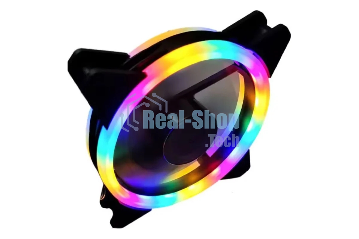 Вентилятор для корпуса Gembird D12025S12L-CF черный, 120 мм, 1200 об/мин, 20.5 дБ, 3 pin